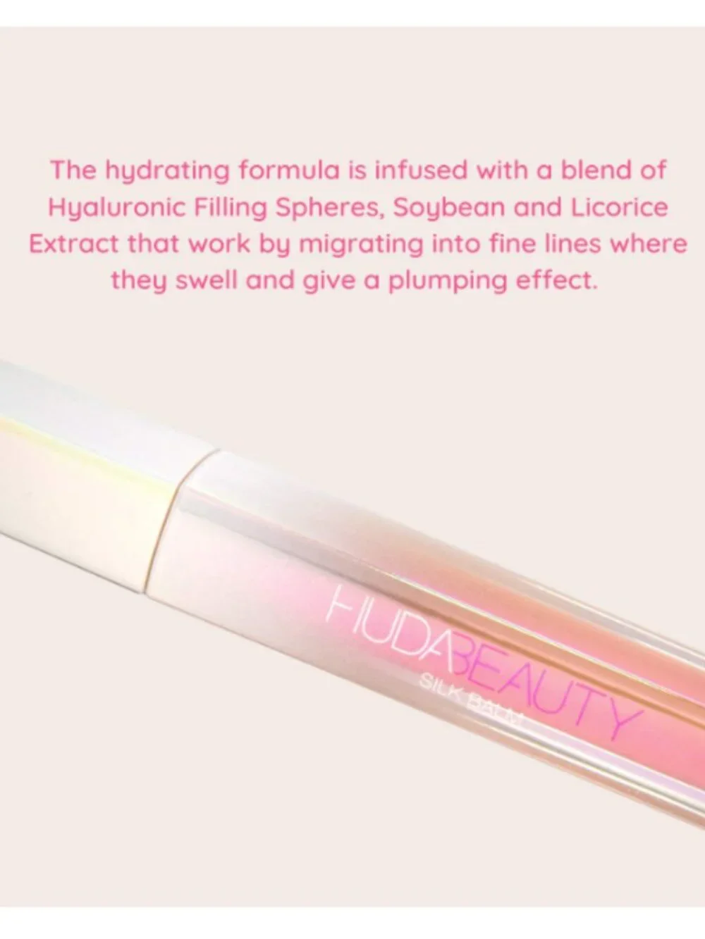 Huda Beauty Silk Balm Hydrating and Nourishing Lip Balm in Blush - NEW